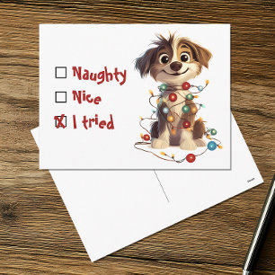 Naughty Nice I Testade Helgdag Puppy Helg Vykort