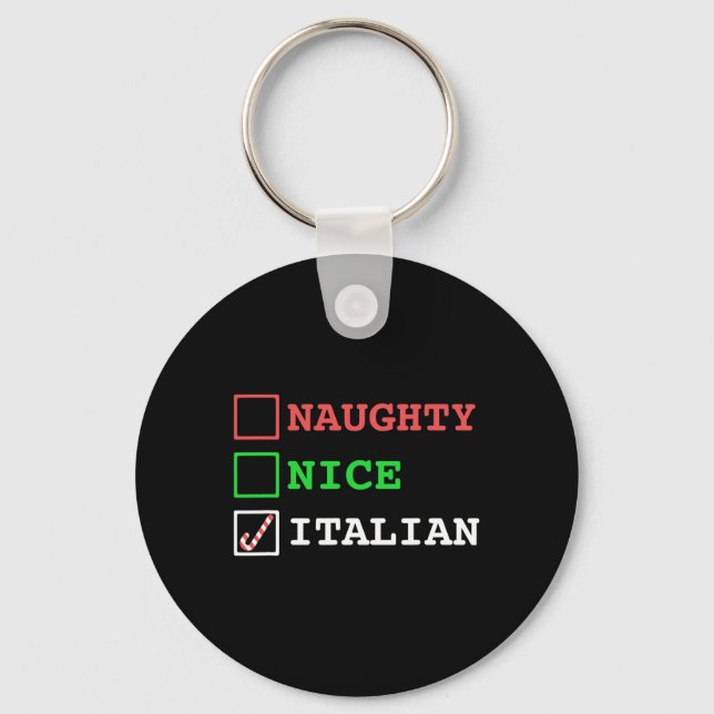 Naughty Nice Italiano Julafton Italien Jo Nyckelring (Framsida)
