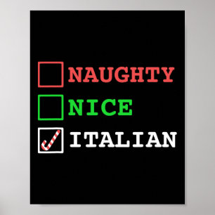 Naughty Nice Italiano Julafton Italien Jo Poster