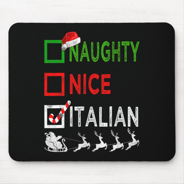 Naughty Nice Italiensk jul Pajamas Funny Santa Musmatta (Framsidan)