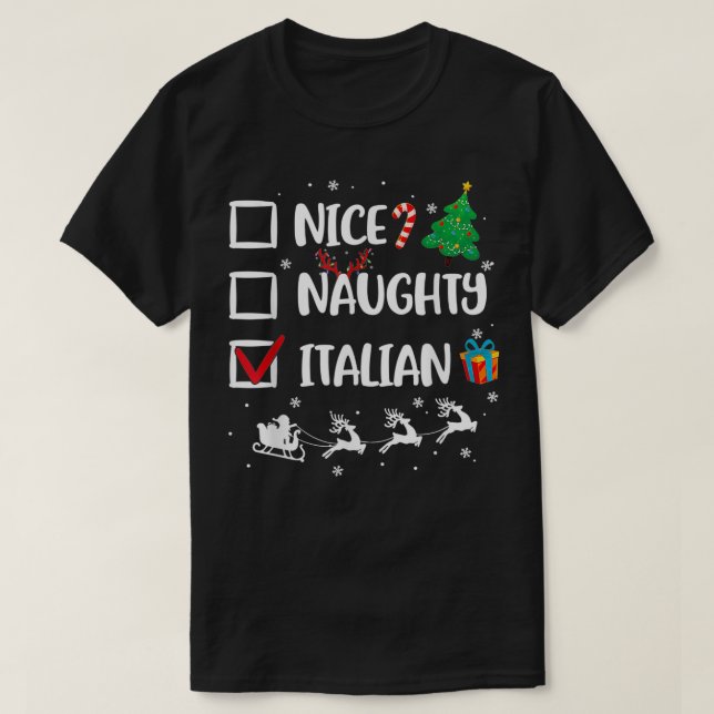 Naughty Nice Italienska jultomten Hat Xma T Shirt (Design framsida)