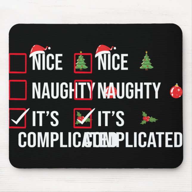 Naughty Nice Its Complicated Funny Christmas T Shi Musmatta (Framsidan)