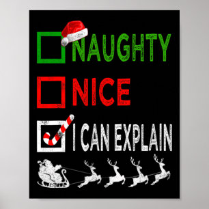 Naughty Nice, jag kan förklara jul Pajamas Funny Poster
