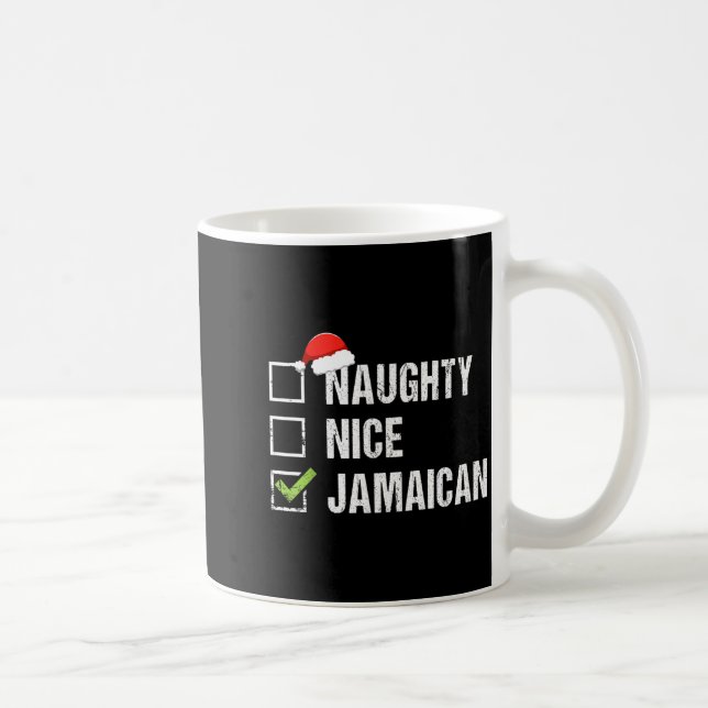 Naughty Nice Jamaican Shirt Santa Hat Christmas Gi Kaffemugg (Höger)