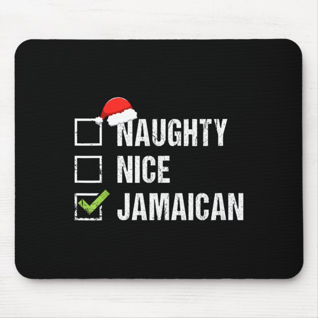Naughty Nice Jamaican Shirt Santa Hat Christmas Gi Musmatta (Framsidan)