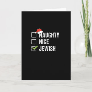 Naughty Nice Jewish Santa Christmas  Kort