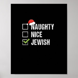 Naughty Nice Jewish Santa Christmas   Poster