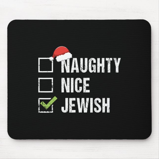 Naughty Nice Jewish Santa Jew jul Gift Hanuk Musmatta (Framsidan)