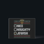Naughty Nice Jewish Santa Ugly jul Hanukkah Helg Vykort<br><div class="desc">Naughty Nice Jewish Santa Ugly jul Hanukkah</div>
