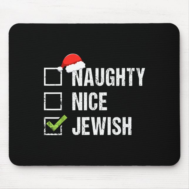 Naughty Nice Jewish Shirt Santa Jew Christmas Gift Musmatta (Framsidan)