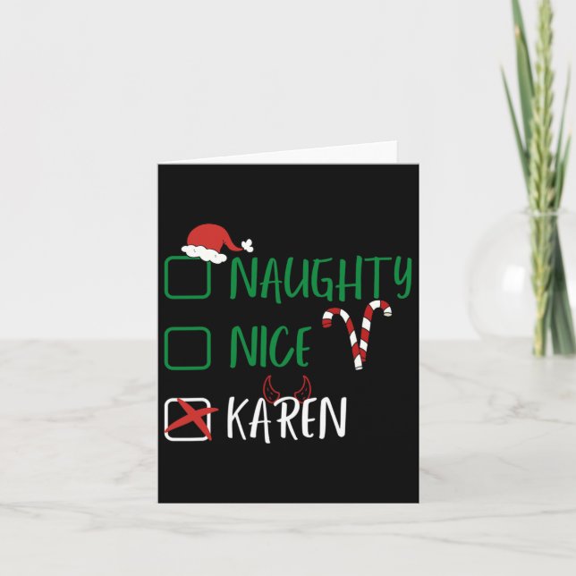 Naughty Nice Karen-jultomten med Kort (Framsida)