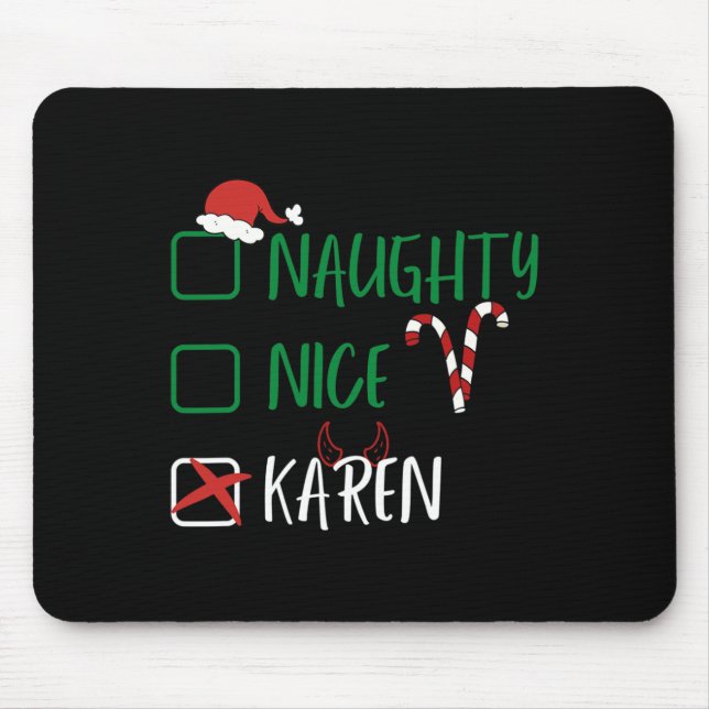 Naughty Nice Karen-jultomten med Musmatta (Framsidan)