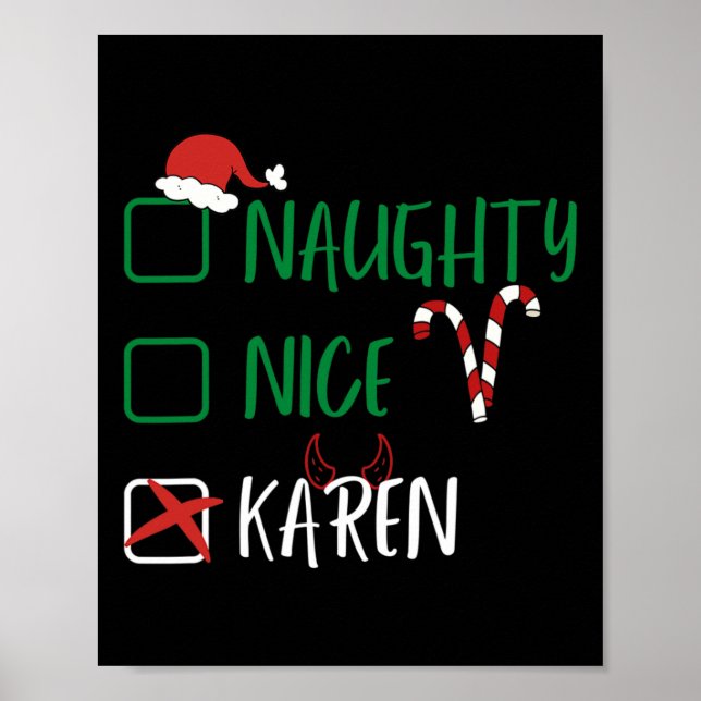 Naughty Nice Karen-jultomten med Poster (Framsidan)