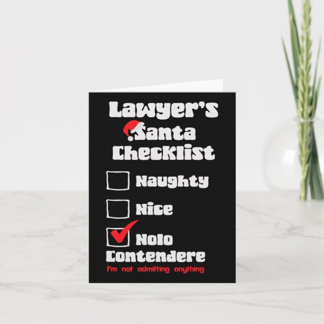 Naughty Nice Lawyer Jul Checklist Ugly Sweat Kort (Framsida)