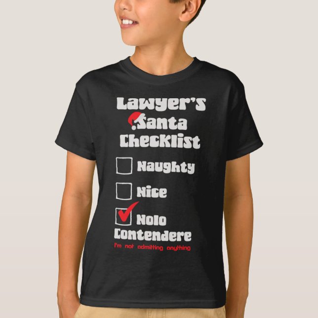 Naughty Nice Lawyer Jul Checklist Ugly Sweat T Shirt (Framsida)