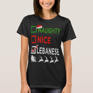 Naughty Nice Libanese jul Pajamas Funny Sant T Shirt