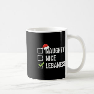 Naughty Nice Libanese Libanese Santa jul Gift Kaffemugg