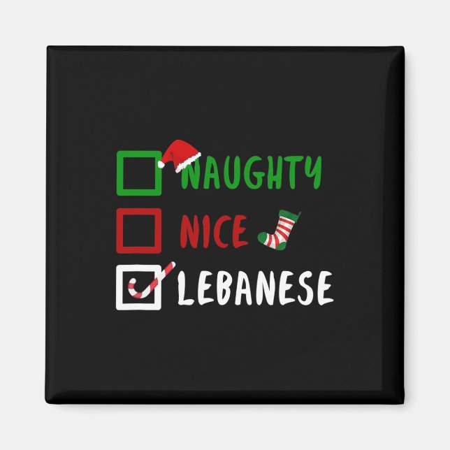 Naughty Nice Libanese Lundny Libanesisk jul Sant Magnet (Framsidan)