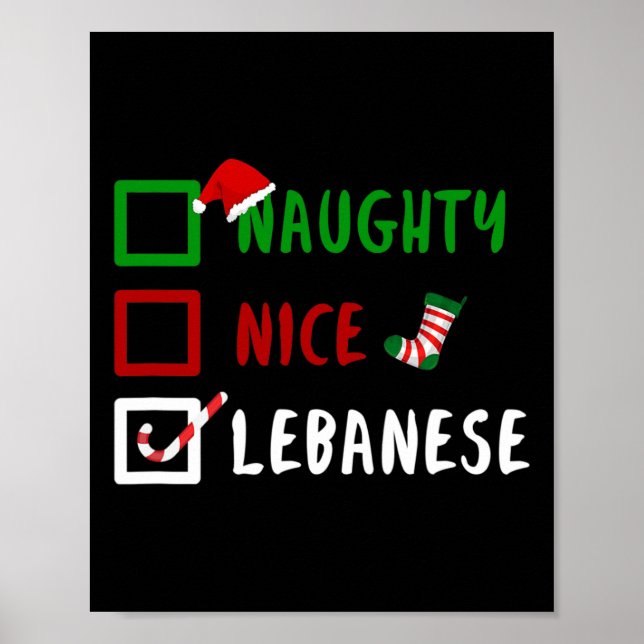 Naughty Nice Libanese Lundny Libanesisk jul Sant Poster (Framsidan)