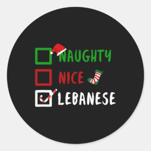 Naughty Nice Libanese Lundny Libanesisk jul Sant Runt Klistermärke