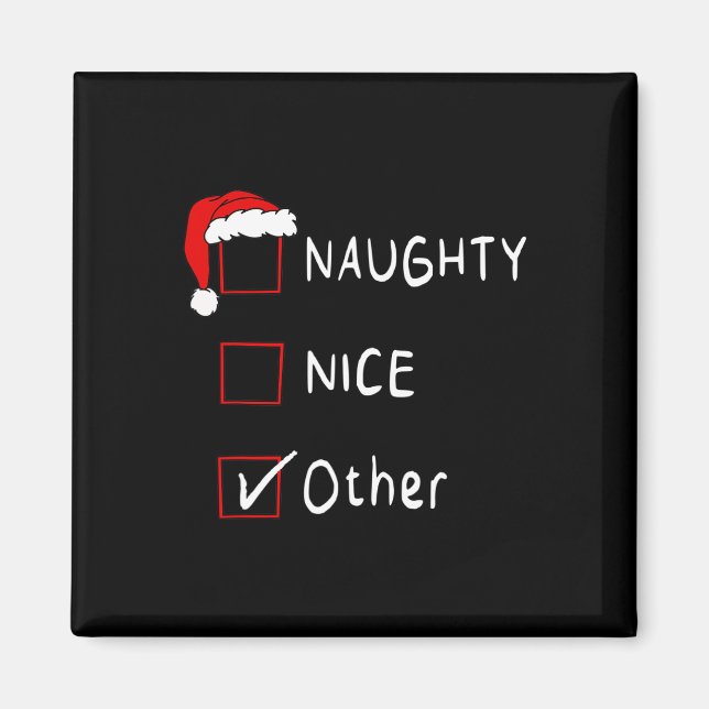 Naughty Nice List Andra Julafton Manar Kvinnor Chr Magnet (Framsidan)