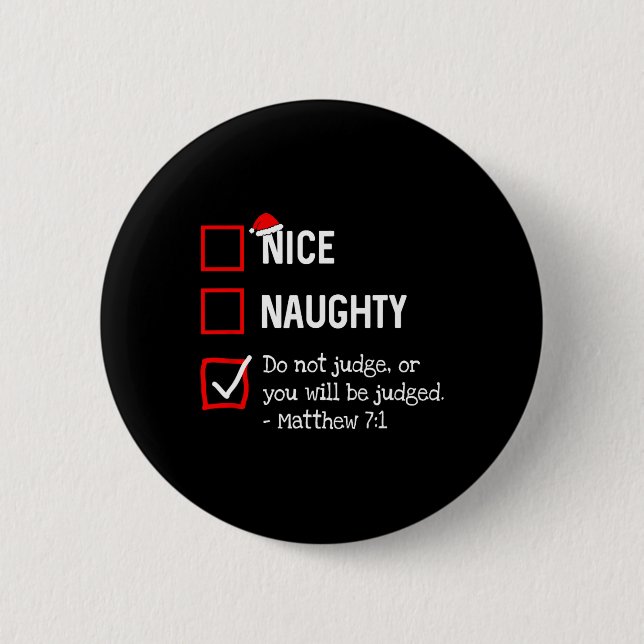 Naughty Nice List Lusnyj Religiösa Christian Krist Knapp (Framsida)