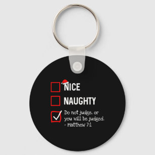 Naughty Nice List Lusnyj Religiösa Christian Krist Nyckelring