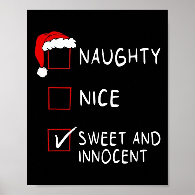 Naughty Nice List Sweet Innocent Julafton Manar Wo Poster (Framsidan)