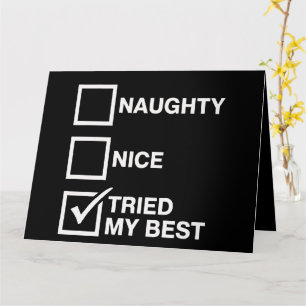 Naughty Nice-lista testade min bästa Santa Funny J Kort