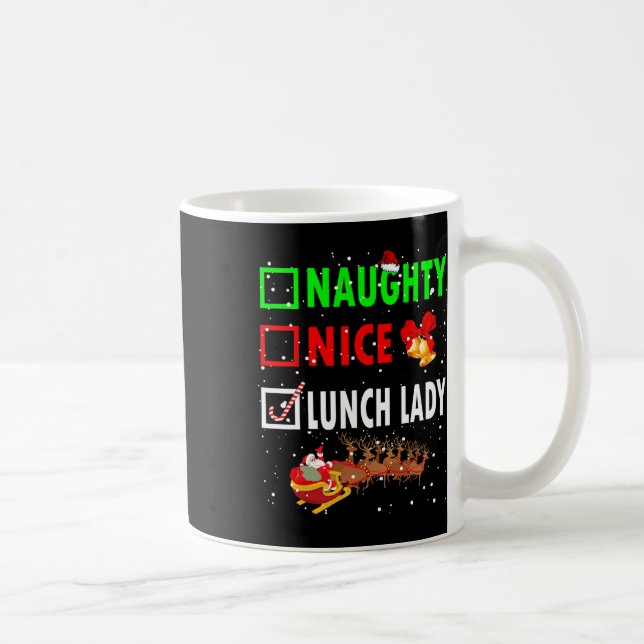 Naughty Nice Lunch Dam Funny jultomten Lunc Kaffemugg (Höger)