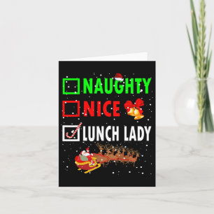 Naughty Nice Lunch Dam Funny jultomten Lunc Kort