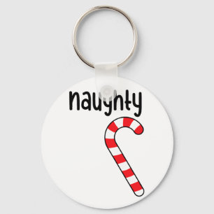 Naughty Nice Matching Par jul Pajamas Nyckelring