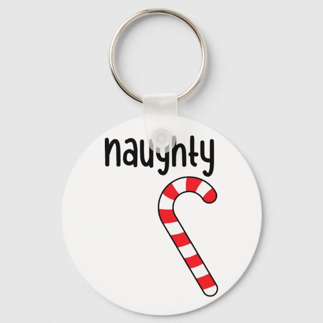 Naughty Nice Matching Par jul Pajamas Nyckelring (Framsida)