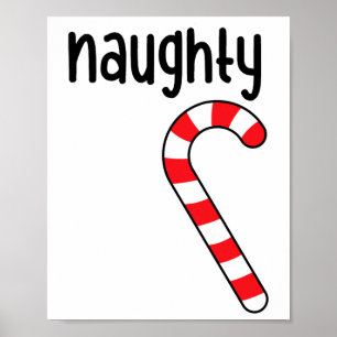 Naughty Nice Matching Par jul Pajamas Poster