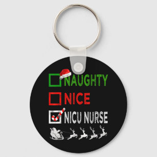 Naughty Nice Nicu Nurse Christmas Pajamas Funny Sa Nyckelring