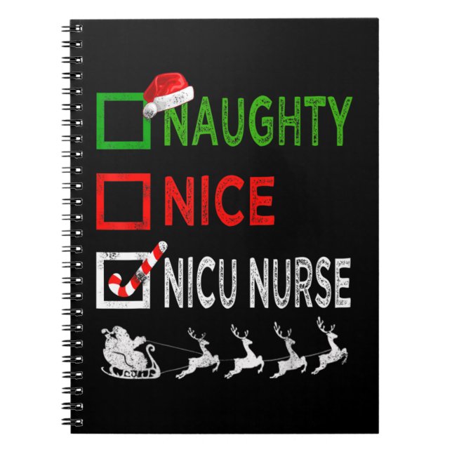 Naughty Nice Nicu Nurse jul Pajamas Funny Sa Anteckningsbok (Framsidan)