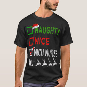 Naughty Nice Nicu Nurse jul Pajamas Funny Sa T Shirt