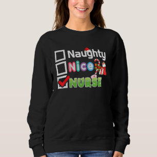 Naughty Nice Nurse God jul Santa Sweater U T Shirt