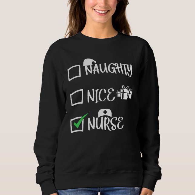 Naughty Nice Nurse T Shirt (Framsida)