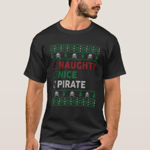 Naughty Nice Pirat-julklappar Checklis T Shirt