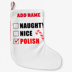 Naughty Nice Polska Personlig Liten Julstrumpa