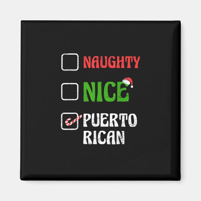 Naughty Nice Puertorican Santa Holiday Sweet  Magnet (Framsidan)
