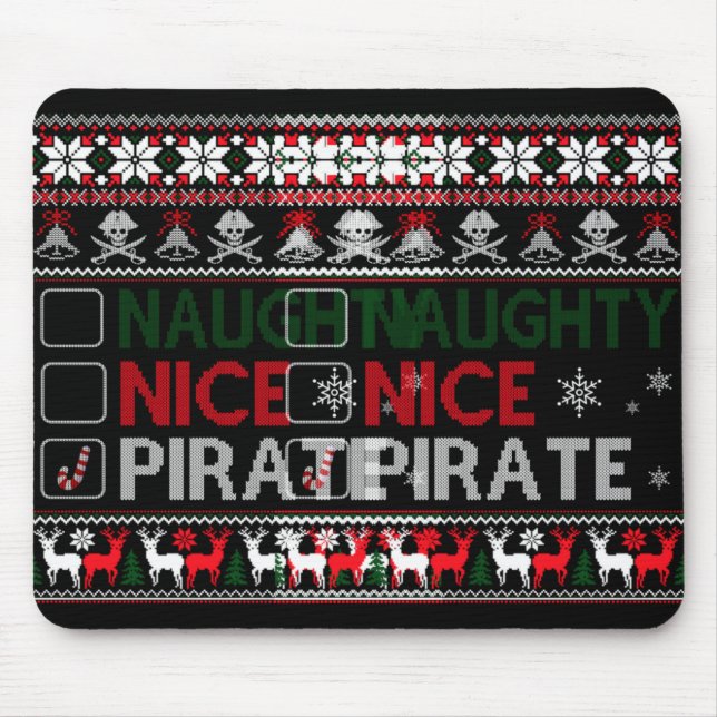 Naughty Nice Rate Funny Christmas Checklist Ugly T Musmatta (Framsidan)