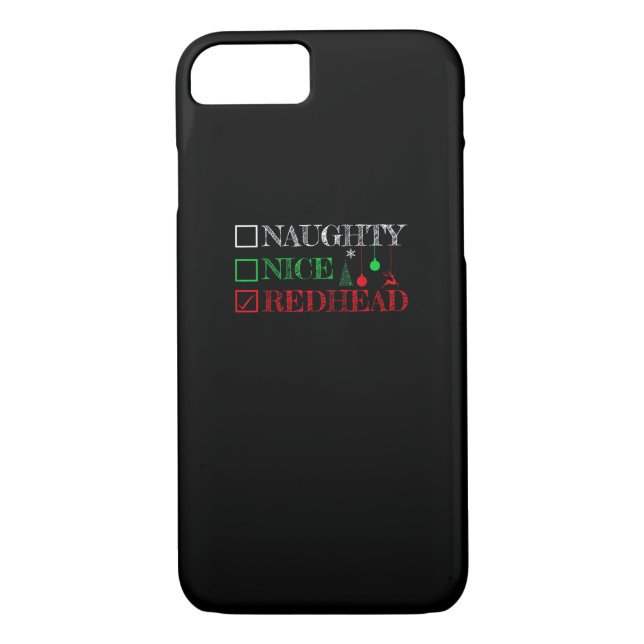 Naughty Nice Redhead Christmas Funny Holiday  Case-Mate iPhone Skal (Baksida)