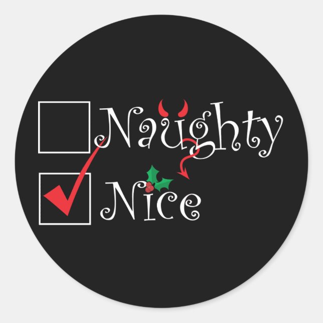 Naughty Nice Runt Klistermärke (Framsida)