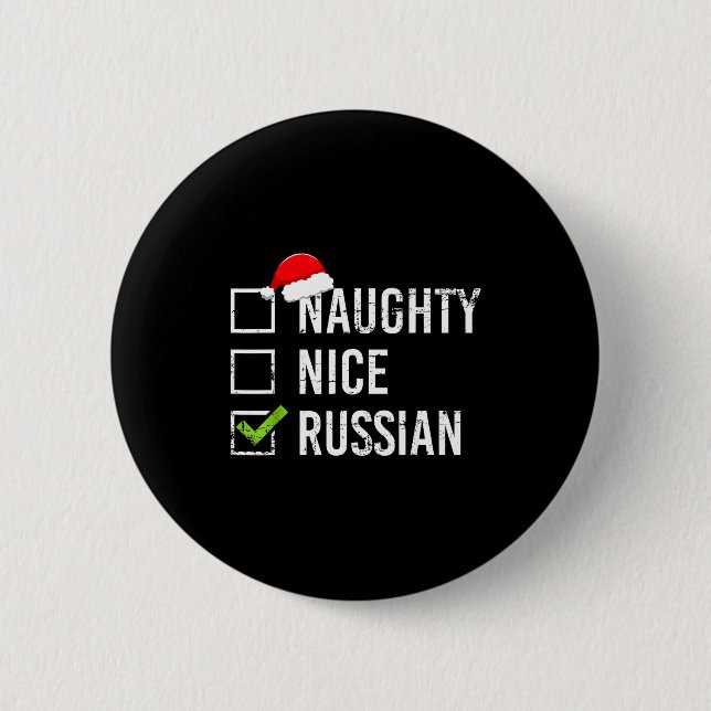 Naughty Nice Russian Shirt Santa Funny Russia Chri Knapp (Framsida)