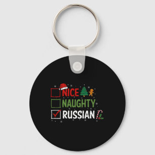 Naughty Nice Rysk jul Pajamas Jultomten Nyckelring