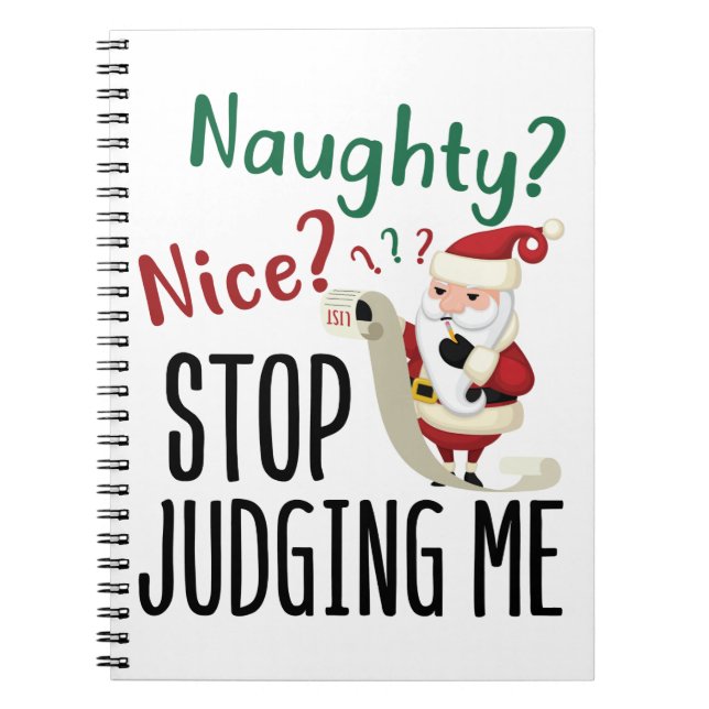 Naughty Nice Sluta döma mig för fin jul Anteckningsbok (Framsidan)