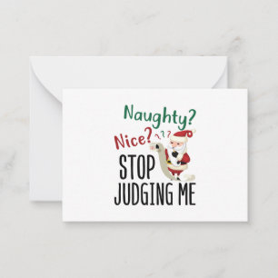 Naughty Nice Sluta döma mig för fin jul Anteckningskort