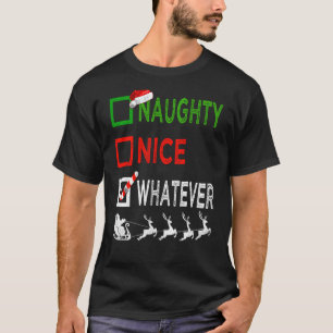 Naughty Nice Spelar ingen roll jul Pajamas Funny S T Shirt